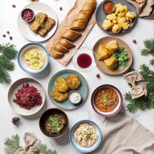 Plant-based Christmas sweets and a plant-based Christmas Eve dinner to take away